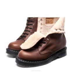 Femme 420d293solovair Botte Derby Marron à 8 œillets Doublée De Shearling Gras