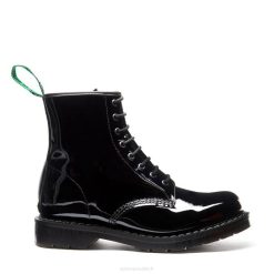 Femme 420d298solovair Bottine Derby Vernie Noire à 8 œillets