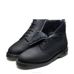 Femmes 420d243solovair Botte D'astronaute Noire à 6 œillets Doublée De Peau De Mouton Grasse