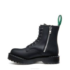 Femmes 420d297solovair Derbies Plates-formes Noires Greasy à 8 Trous Zippés