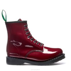 Homme 420d97solovair Botte Derby Vernie Rouge Cerise Vegan à 8 œillets