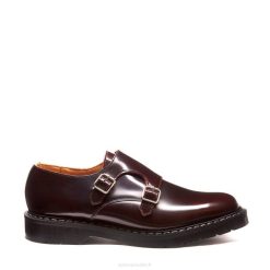 Hommes 420d216solovair Mocassin Double Boucle Bordeaux Rub-off