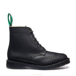 Hommes 420d23solovair Botte Brogue Noire Grasse à 6 œillets